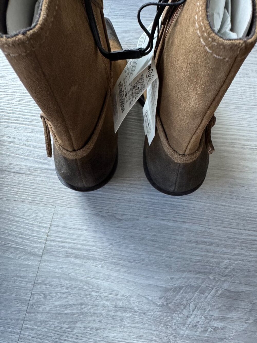 Zara Western Ankle Boots NWT Brown Suede Cowboy Boots - Picture 11 of 15